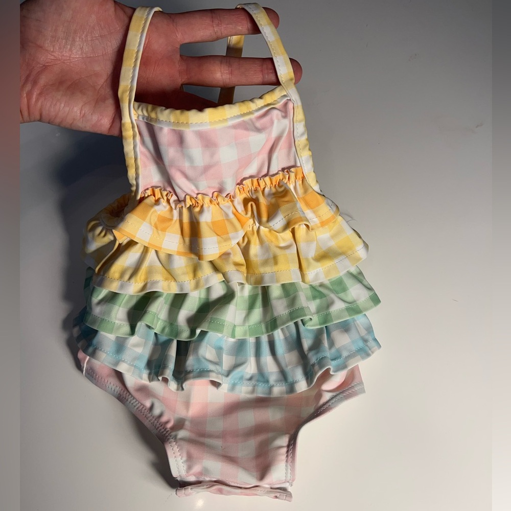Mud Pie Ruffled Gingham Swimsuit